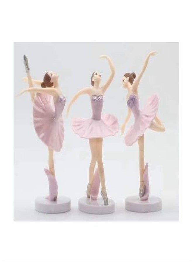 OM KRAFT Ballerina Dancer Cake Topper Set - Elegant Ballet Girl Figurines for Birthday, Wedding & Theme Cake Decoration (Set of 3, Pink) - Image 2
